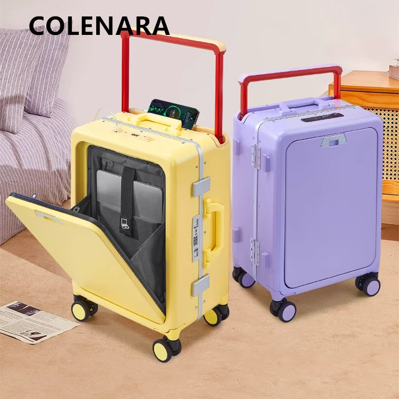 COLENARA Rolling Luggage Front - đánh giá và giá Front Opening Laptop Luggage 24 Inch
