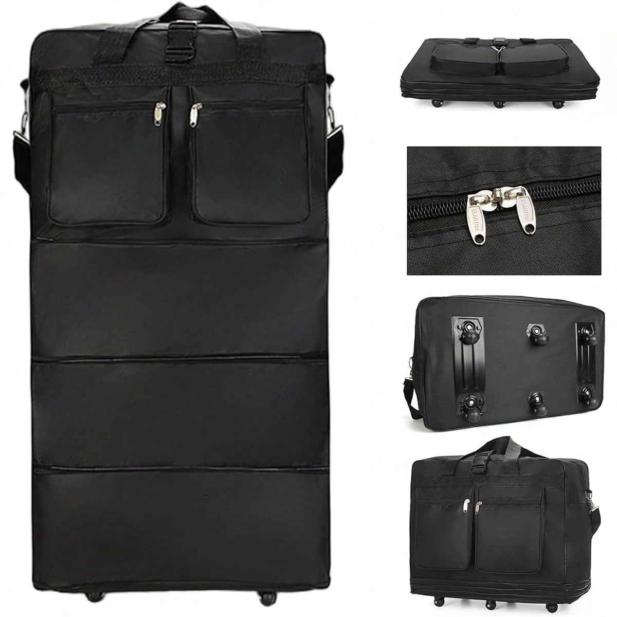 Black Rolling Travel Duffel Ba - đánh giá và giá Foldable Rolling Luggage Bag