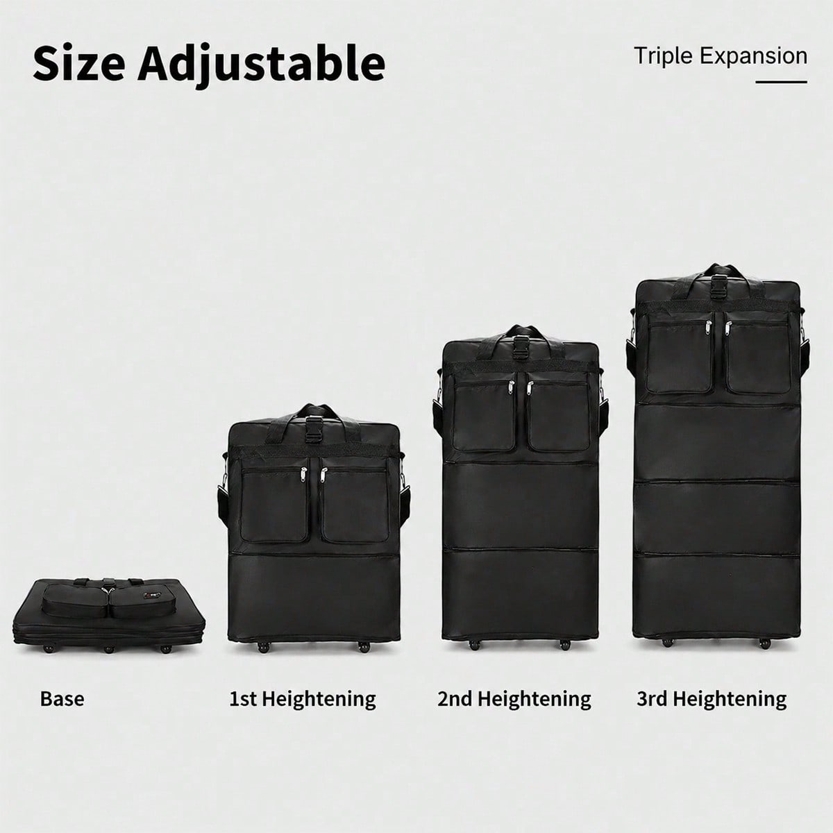 Black Rolling Travel Duffel Ba - đánh giá và giá Foldable Rolling Luggage Bag